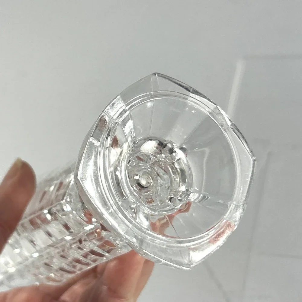 Vintage Lead Crystal D'Arques Cheverny France Square Clear Bud Vase Paneled 6.5